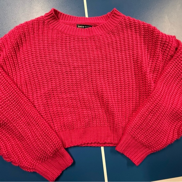 SHEIN Sweaters - SHEIN Vibrant Pink Crew Neck Sweater